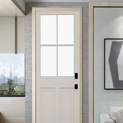 Premium WPC Door with Four-Panel Glass Top ( Get Quote )