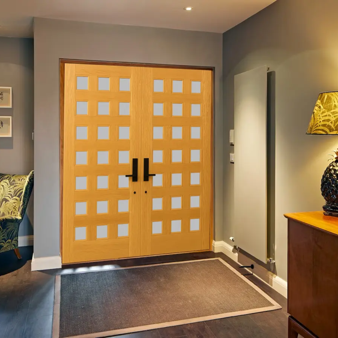 Premium WPC Double Door with Square Panel Design ( Get Quote )