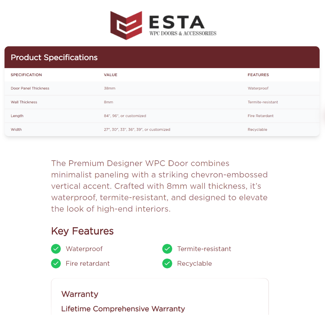 Premium Designer WPC Door ( Get Quote ) .