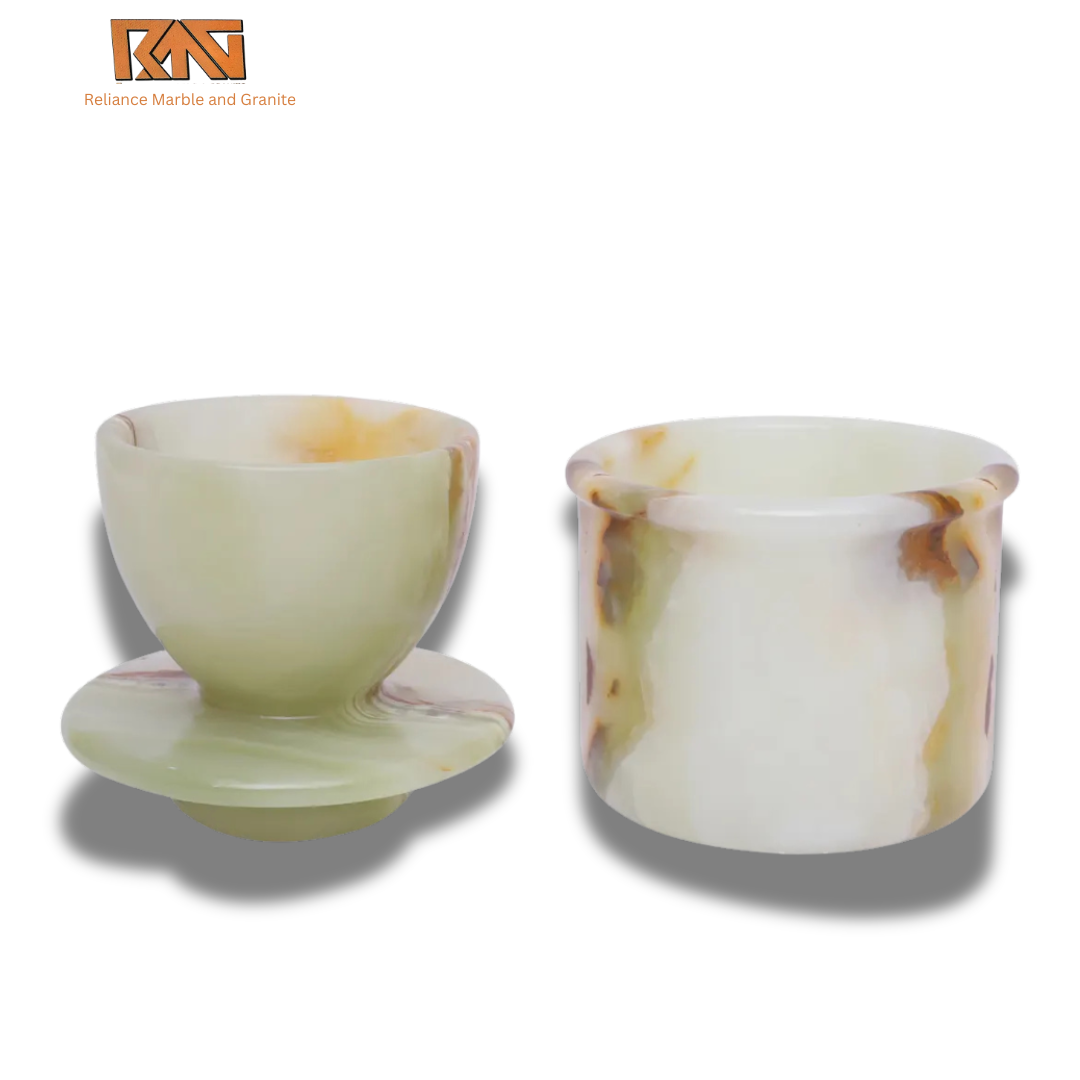 White Onyx Stone Butter Dish with Lid (Get Quote )