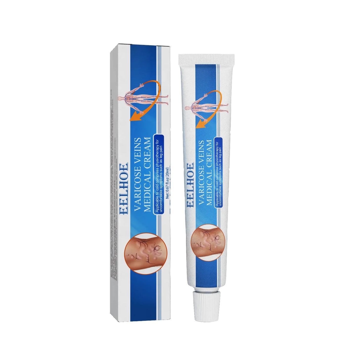 Eelhoe Varicose Veins Spray Massage Varicose Relieves Veins Earthworm Legs Spray to Relieve Leg Pain Blood Vessel Bulging Cream