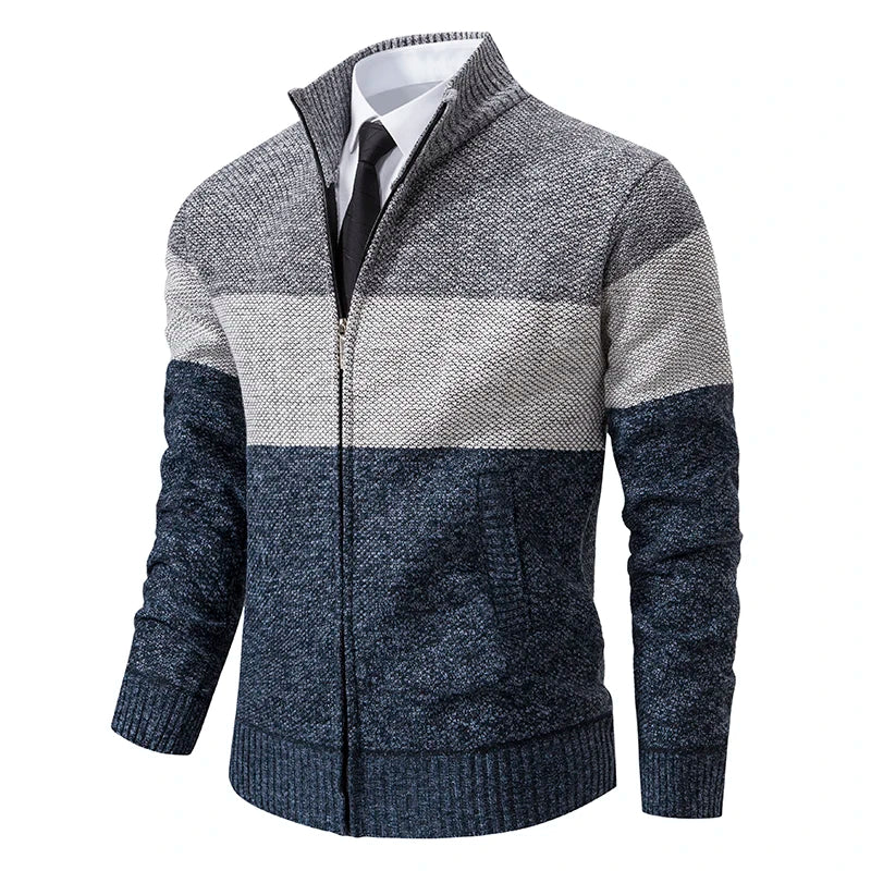 Cardigan sweater men's autumn and winter new stand-up sweater trend sweater coat