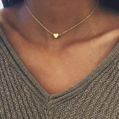 New Heart Pendant Necklace Adjustable Pull-out Sweater Chain Accessory Wholesale