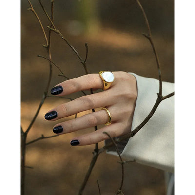 Trendy Shell Geometry Rings For Women Simple Vintage Silver Color Elegant Wedding Party Jewelry Accessories Gift