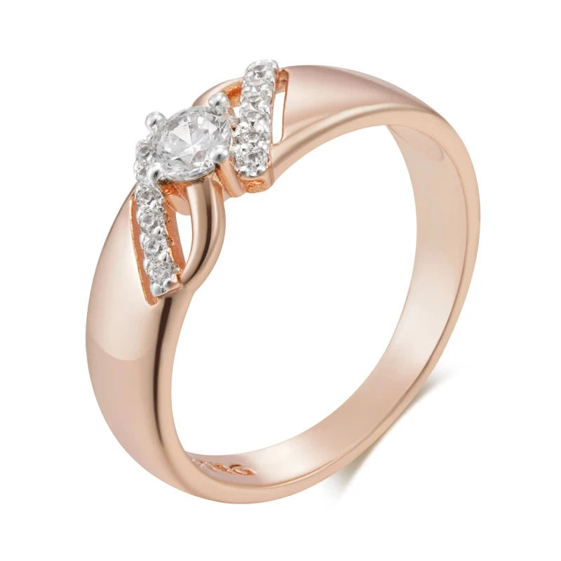 Wbmqda Luxury Wedding Rings For Women 585 Rose Gold Silver Color Mix Fashion Creative Zircon Jewelry Accessories