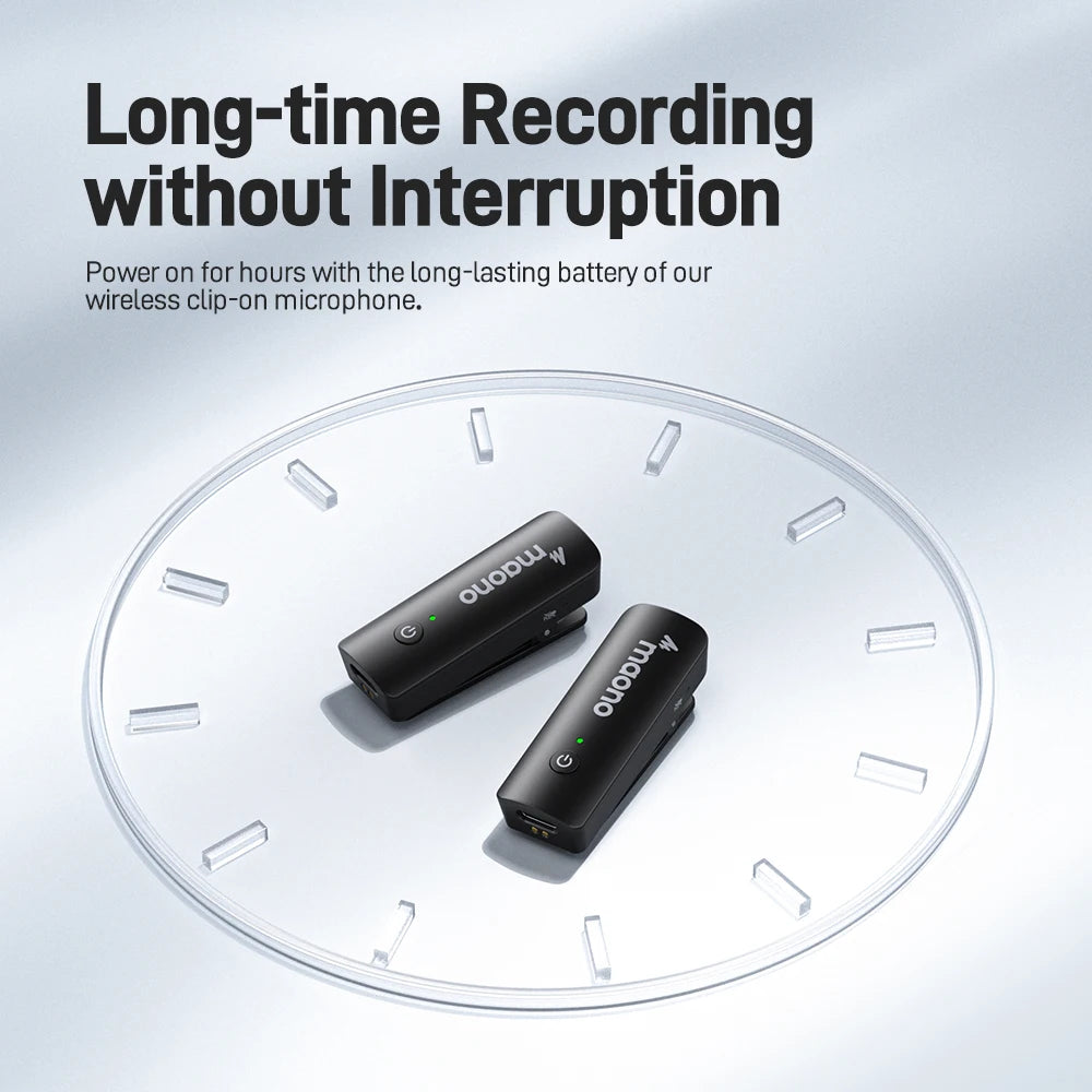 Maono WM600S Wireless Lapel Microphone,Double MIC Transmitter for Mobile.Mini Wireless Mic Kit for Recording. Ideal for Vlogging