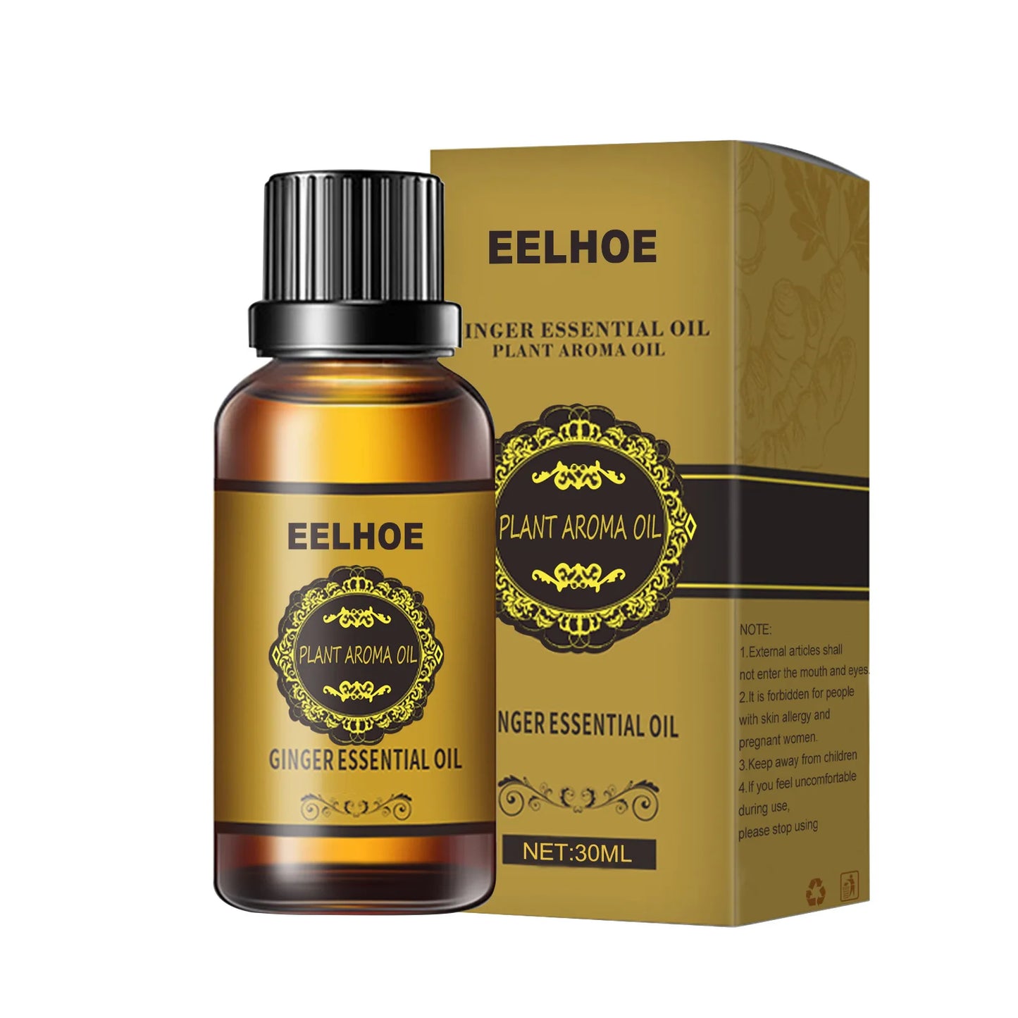 EELHOE Essential Oil Natural Ginger Slimming Lymphatic Drainage Therapy Anti Aging Plant Massage Essential Oils Free Shipping