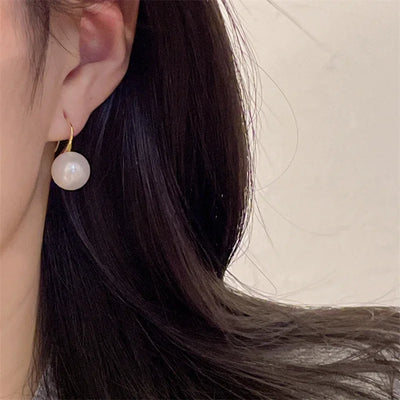 Simple Elegant Water Drop Imitation Pearl Earrings for Women Fashion Engagement Wedding Party Hook Earrings Jewelry Gifts