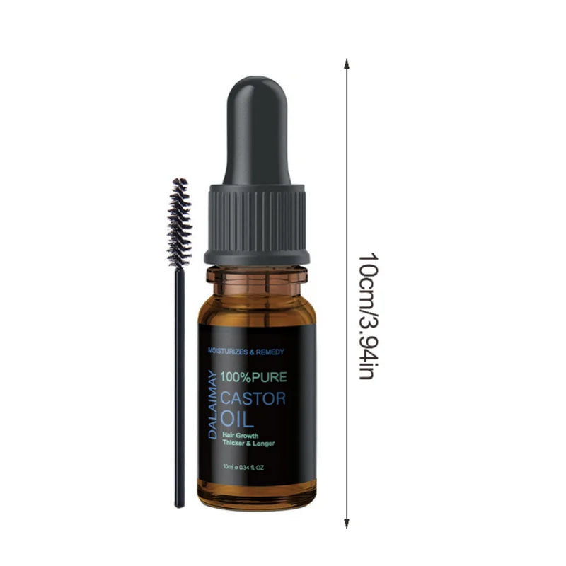 Castor Oil Hair Eyelash Brows Growth Essential Oil Prevent Skin Aging Castor Essence Moisturizer Skin Care Healthy For Women