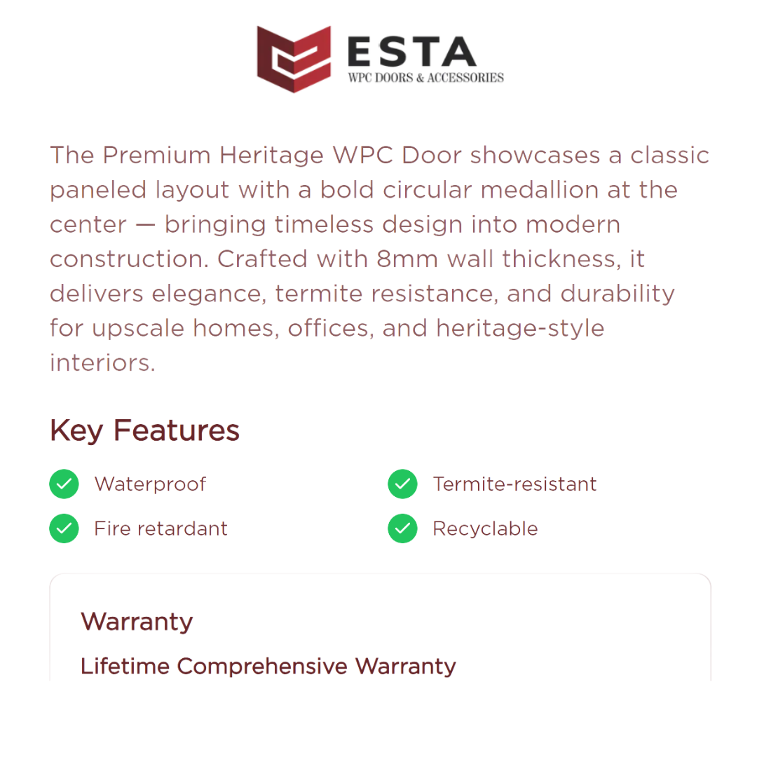 Premium Heritage WPC Door with Central Medallion( Get Quote )