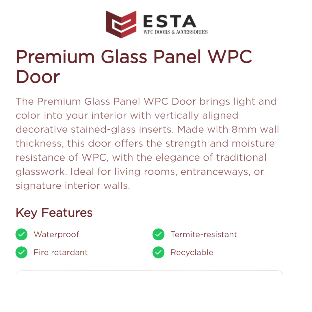 Premium Glass Panel WPC Door( Get Quote )