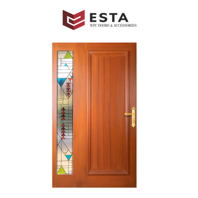 Premium Vertical Glass WPC Door( Get Quote )