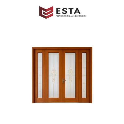 4-Panel Decorative Glass WPC Main Door Set ( Get Quote )