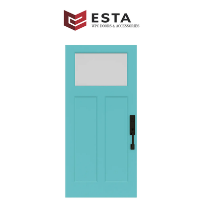WPC Front Door with Upper Glass Panel ( Get Quote )