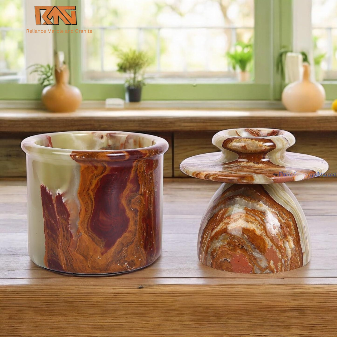 Onyx Stone Butter Dish with Lid (Get Quote )