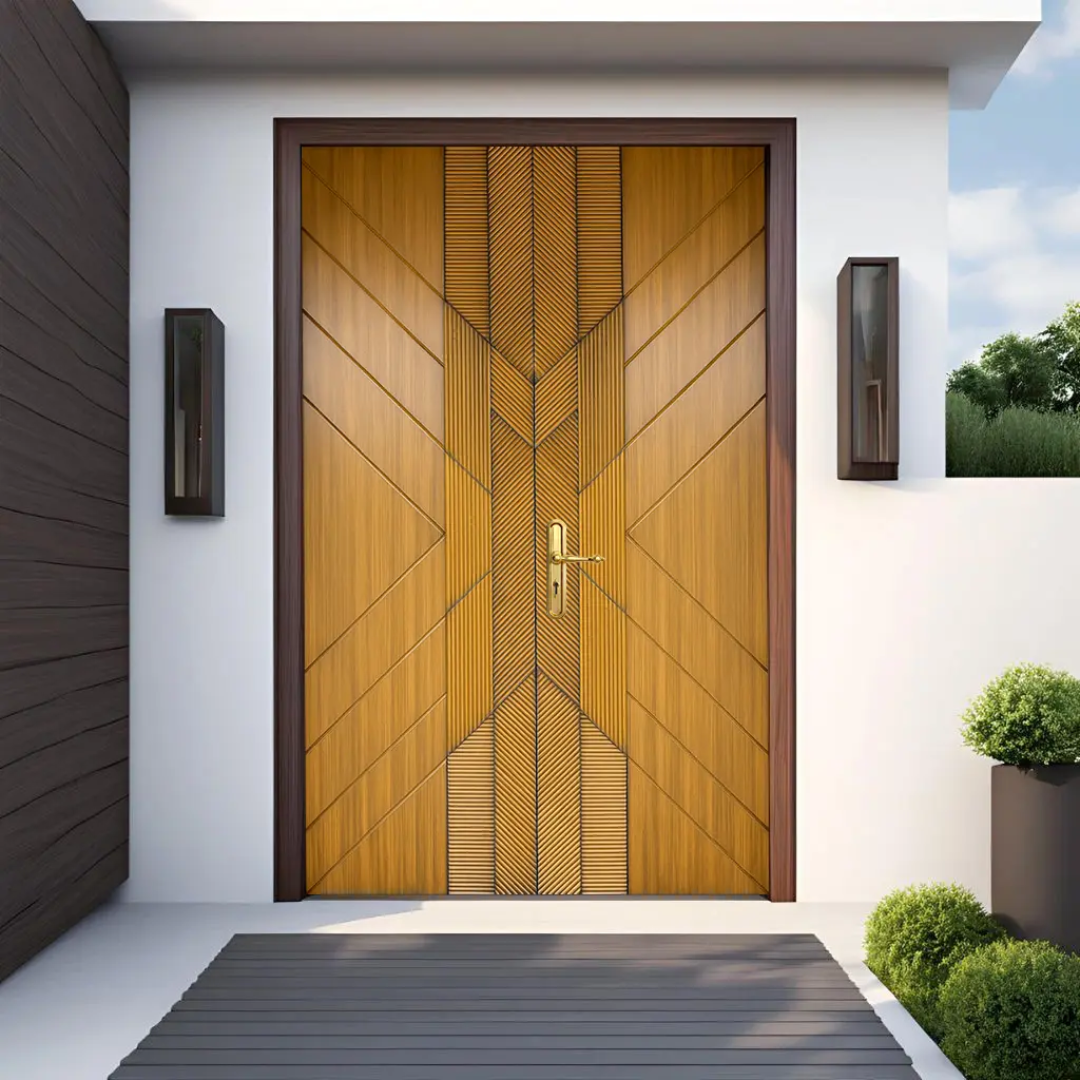 Premium WPC Door with Geometric Groove Design ( Get Quote)