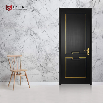 Premium Black WPC Door with Gold Inlay ( Get Quote )
