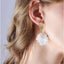 Korean White Shell Flower Petal Drop Earrings For Women 2025 New Statement pendientes Trendy Jewelry