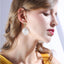 Korean White Shell Flower Petal Drop Earrings For Women 2025 New Statement pendientes Trendy Jewelry