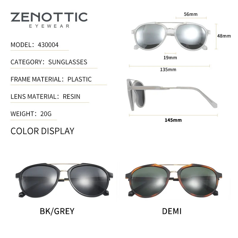 ZENOTTIC Fashion Aviator Polarized Sunglasses for Men Women Premium Metal Frame Pilot Sun Glasses UV 400 Protection Shade 430004