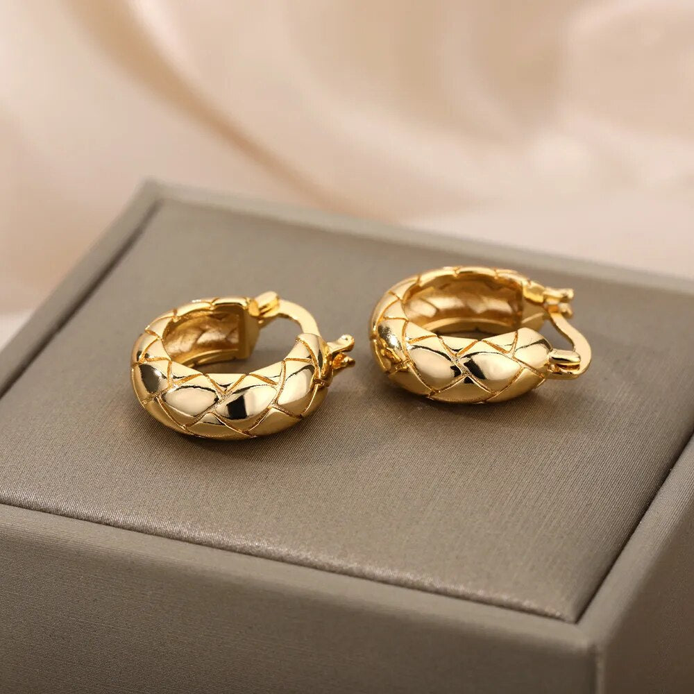 Stainless Steel Snake Hoop Earrings For Women Gold Plated Snake Stud Earring Trendy Design Wedding Party Animal Jewelry Gift