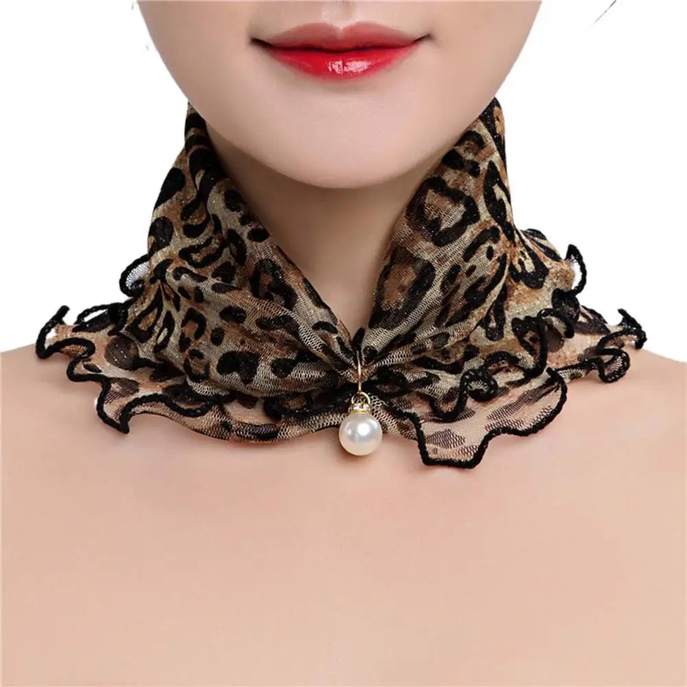 New Fake Pearl Pendant Scarf Great Sweat Absorption Neck Wrap Lady Headscarf Multifunctional  Imitation Pearl Bib Scarves Women