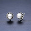 Black Awn 2022 New Round pearl Hoop Earrings for Women Classic Silver Color Trendy Spinel Engagement Jewelry I223