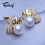 FENASY Natural Freshwater Pearl Gold Color Cute Butterfly Stud Earrings Wedding Engagement Bohemian Party Jewelry