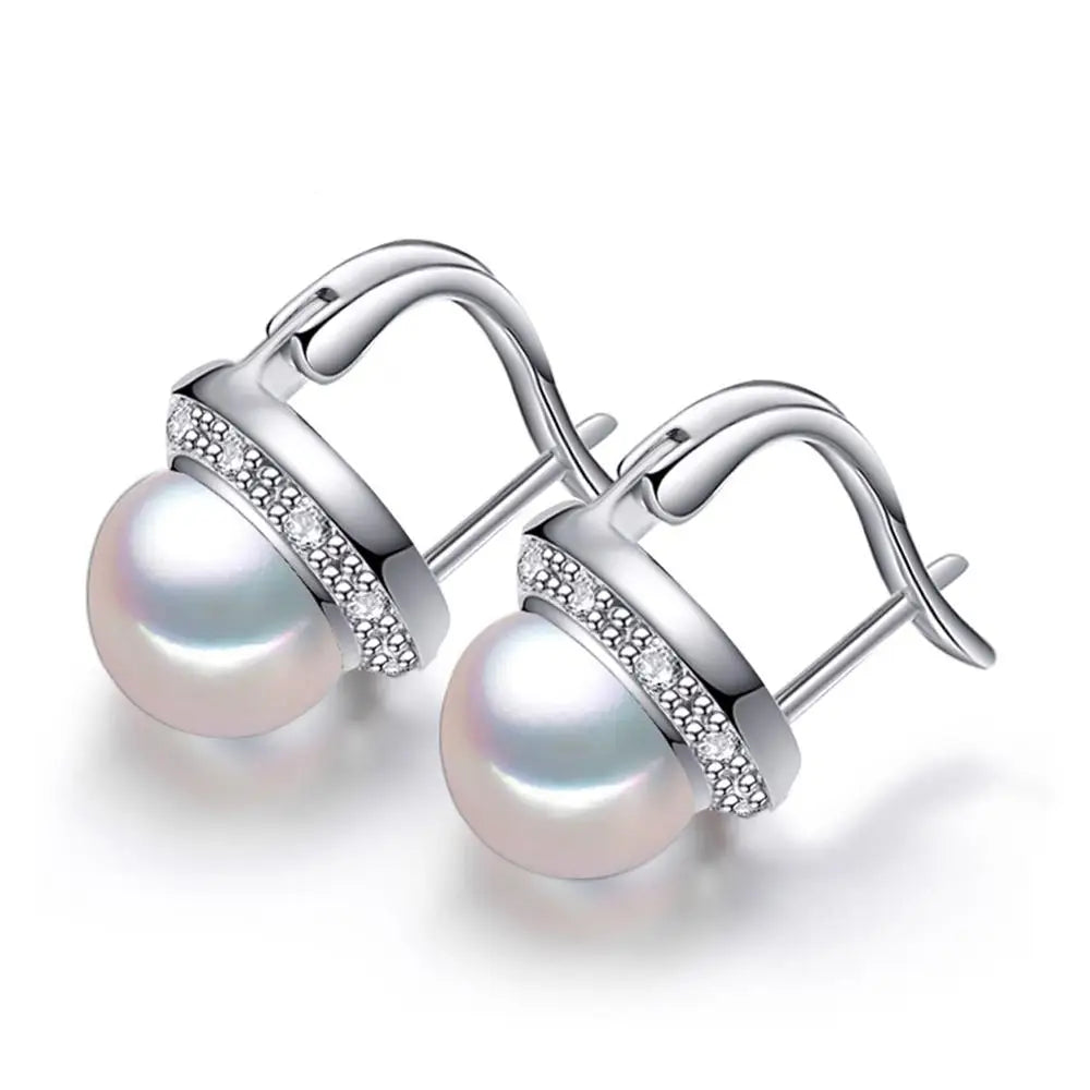 FENASY Natural Freshwater Pearl Earrings For Women Fashion Jewelry Korean Style Classic 925 Sterling Silver Stud Earrings