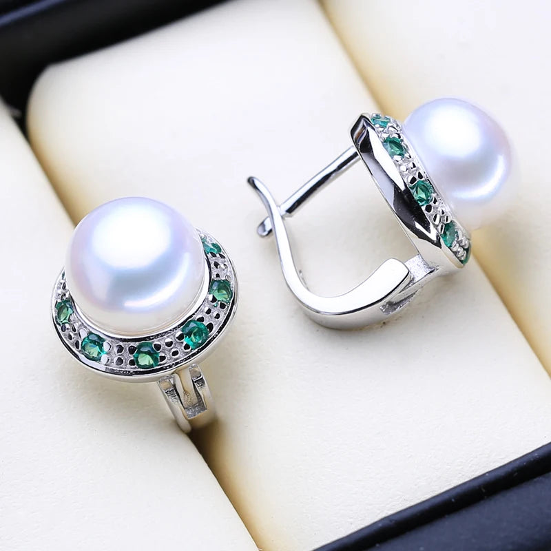 FENASY Natural Freshwater Pearl Earrings For Women Fashion Jewelry Korean Style Classic 925 Sterling Silver Stud Earrings
