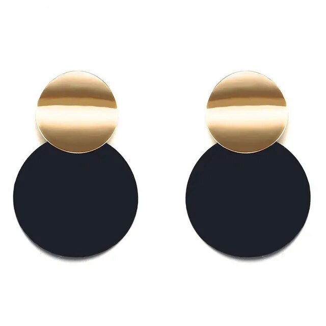 Fashion Women Geometric Statement Gold Metal Clip on Earrings Trendy Earings Jewelry