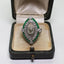 New Green Zircon Ring Bride Classic Wedding Engagement Jewelry Full Drill Ring Hollow Retro Flower Shape Rings for Women