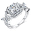 Ring Flower Shape Square Drill Twist Arm Zircon Rings Princess Micro-inlaid Drill Wedding Rings for Women Engagement