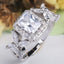 Ring Flower Shape Square Drill Twist Arm Zircon Rings Princess Micro-inlaid Drill Wedding Rings for Women Engagement