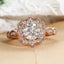 Vintage Engagement Ring Rose Gold Art Deco Ring Zircon Wedding Rings Anniversary Gift