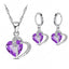 Luxury Women 925 Sterling Silver Cubic Zircon Necklace Pendant Earrings Sets Cartilage Piercing Jewelry Wedding Heart Design