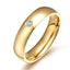 Vnox Classic Wedding Rings for Women Men Gold Color Stainless Steel Couple Band Anniversary Personalized Name Lovers Gift