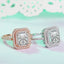 Geometric Rectangle Rose Gold Wedding Ring for Women Micro-inlaid Simulation Ring Fashion Jewelry Engagement Love Rings Gift