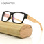 HDCRAFTER Wooden Eyeglasses Frames Men Oversized Bamboo Glasses Frame Rectangle Spectacles Reading Optical Glasses Frames