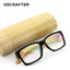 HDCRAFTER Wooden Eyeglasses Frames Men Oversized Bamboo Glasses Frame Rectangle Spectacles Reading Optical Glasses Frames