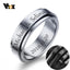 Vnox Personalized Spinner Ring for Men Women 6mm Stainless Steel Rotatable Wedding Band Custom Name Date Initial Male Tail Ring