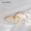 LUXUSTEEL New Big Heart Hoop Earrings Women Accessories Gold Color Size 25mm 35mm 45mm Earrings Fashion Jewelry Stainless Steel