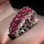 New Arrival Big Bling Red Zircon Stone Rings for Women Fashion Wedding Engagement Ring Hip Hop Jewelry gift