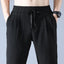 Ice Silk Linen Man Sport Pants Casual Overweight Sweatpants Male Quick-dry Elastic Baggy Ankle-length Harem Trousers Big Size