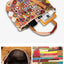2021 Multi-Colorful Quality Leather Brand Luxury Ladies Patchwork Large Purse Handbag Shoulder bag Women Design Tote bag 668