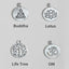 8mm Rose Quartz Beaded 108 Mala Elastic Cord Bracelet Yoga Prayer Bangle Jewelry Lotus OM Tree of Life Pendant for Women