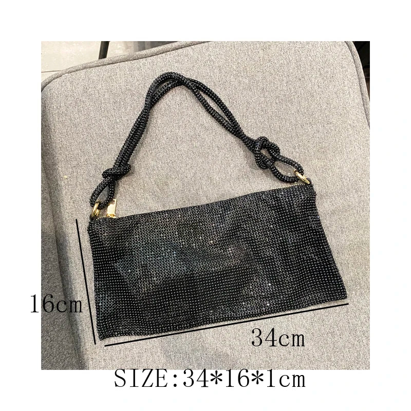 Handle Shining Crystal Rhinestones Evening clutch Bag Purses and handbag luxury Designer silver Shoulder Bag Hobo Bags party bag