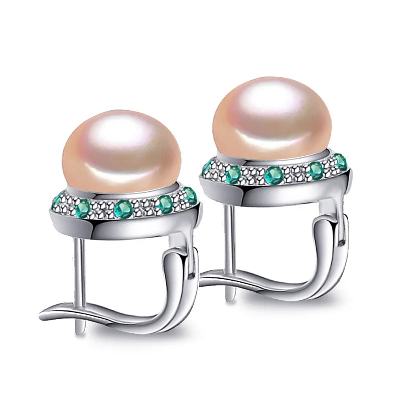 FENASY Natural Freshwater Pearl Earrings For Women Fashion Jewelry Korean Style Classic 925 Sterling Silver Stud Earrings
