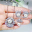 925 Silver New Temperament High-End Group Inlaid White Zircon Fashion Simulation Pearl Shell Beads Pendant Earring Open Ring Set