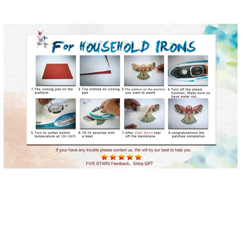 Beautiful Cat Iron-On Transfer For Clothing DIY A-Level Washable T-Shirt /Hoodie Thermal Sticker Fashion Flower Patches Applique